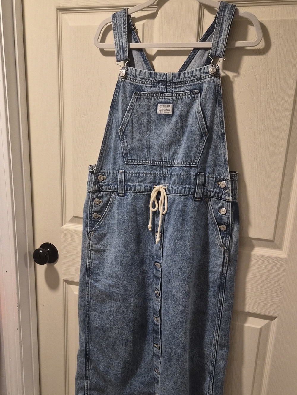 Levi's Light Blue Denim Women's Overall Dress with Drawstring